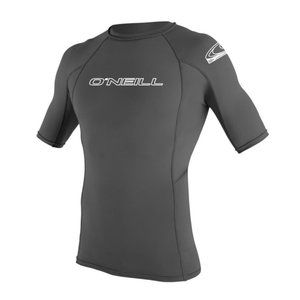 O'Neill Basic Skins Short Sleeve Rash Guard Graphite Small New with tags UPF 50